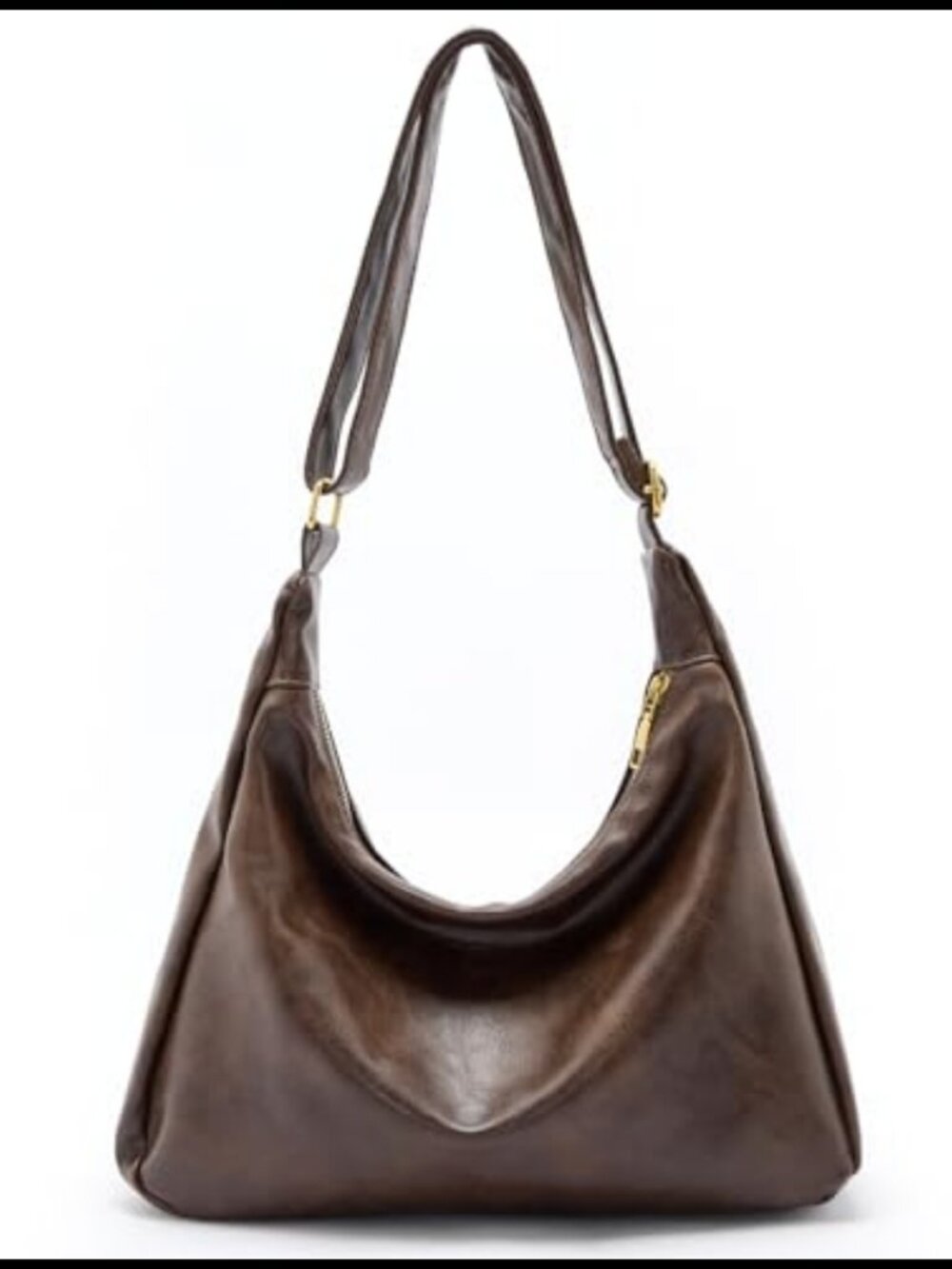 Slouchy Hobo Shoulder Bag Foldable Crossbody PU Leather Purse